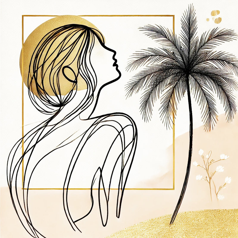Golden Serenity - art mural minimaliste sur toile tendue, H 12 po x l 12 po