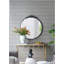 Miroir de conception classique avec forme ronde et cadre d'inspiration baroque pour salle de bain