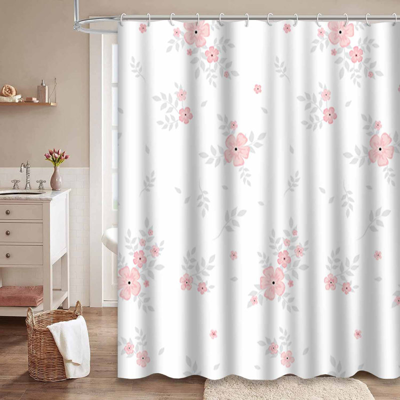 Petit rideau de douche avec 12 crochets, L 72 po x l 72 po