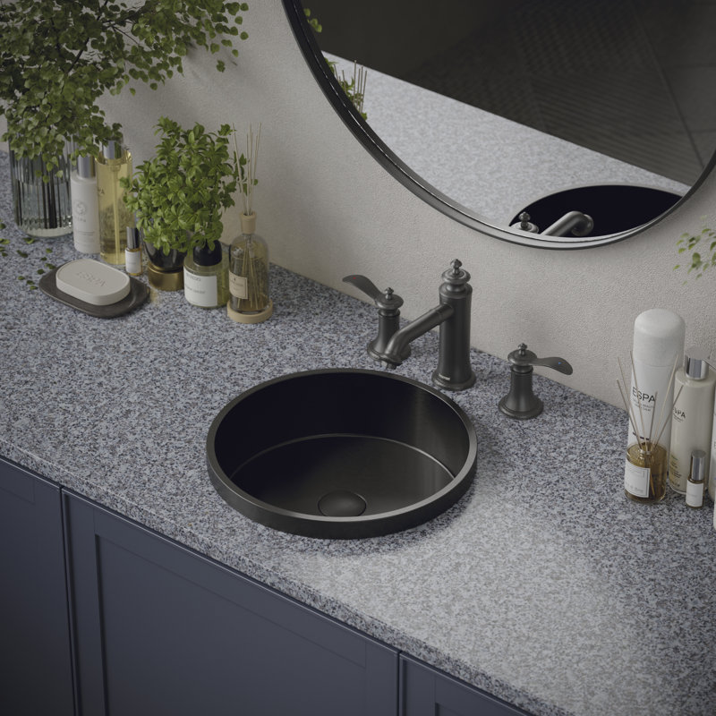 2-handle Bathroom Faucet with Drain Assembly, Gunmetal Gray
