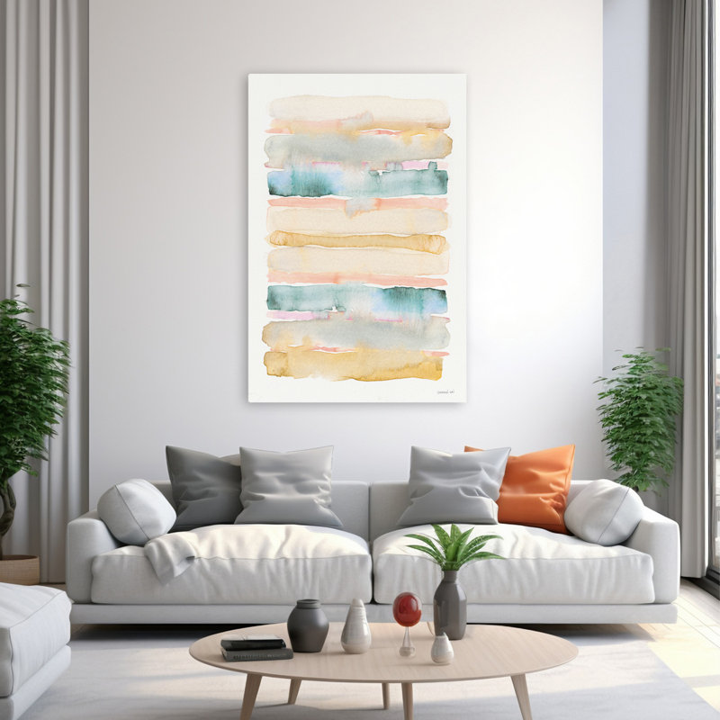 Boho tropical abstrait II - art abstrait bohème bleu turquoise, H 60 po x l 40 po