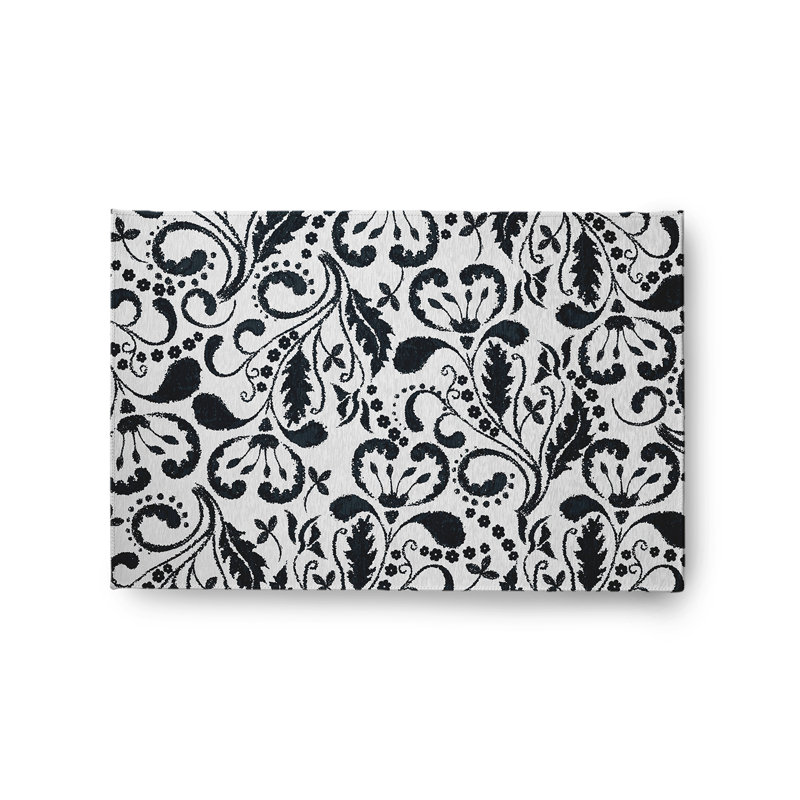 Ayela Chenille Floral Indoor / Outdoor Rug, Rectangle 2' x 3'