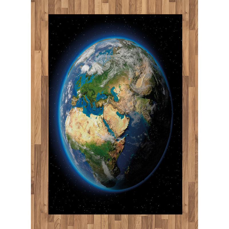 Earth High Density Long Fiber Poly Threads Decorative Area Rug Carpet, Rectangle 4' x 5'8"