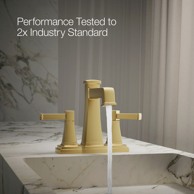 Riff Centerset Bathroom Sink Faucet, 0.5 GPM, Brushed Moderne Brass