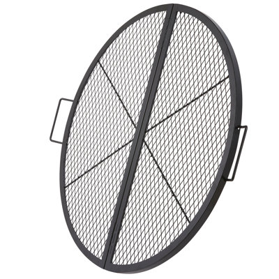 36 Inch Heavy Duty Steel Fire Pit Grill Round Foldable For Outdoor Bbq And Camping Adventures Cooking Steaks Ribs