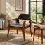 Fauteuil club en bois d'acacia et en métal Soho l 27,5 po x P 21,75 po x H 30,25 po (ensemble de 2)