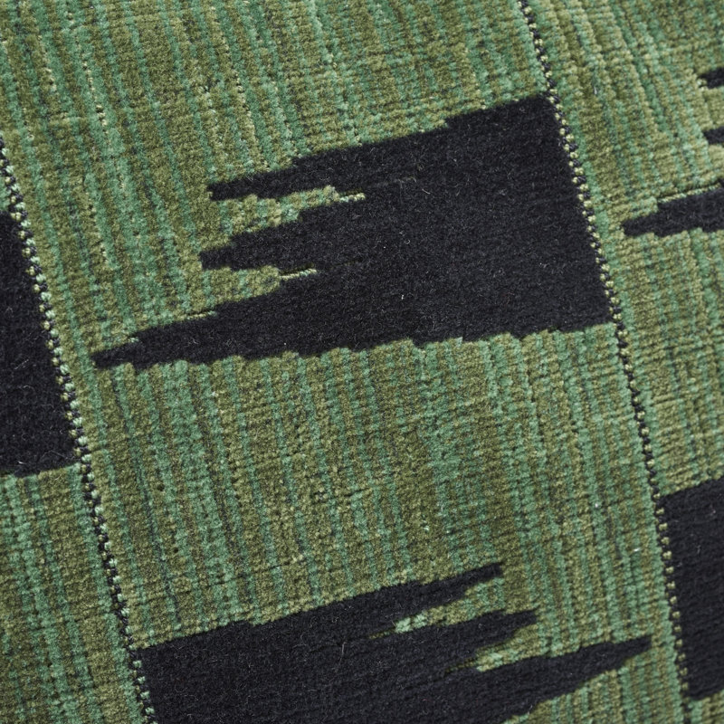 Schumacher x David Kaihoi Tutsi Pillow, Black/Green, 12" x 20"