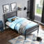 Lit double gris foncé
