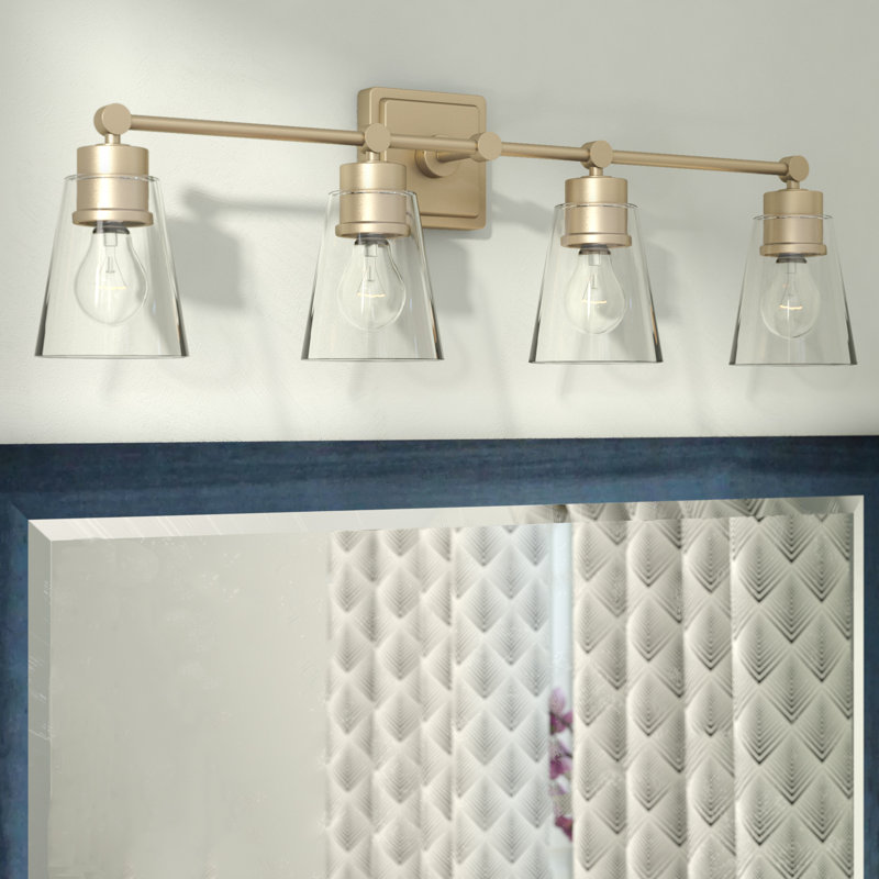 Éclairage pour salle de bain 4 lumières , Laiton vieilli