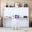 Lit mural blanc double / grand, lit combiné et bureau avec charnières hydrauliques, peu encombrant pour les petits espaces multifonctionnels, confortable, support de 600 lb-1503893076-1503893077