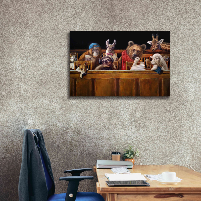 «We The Jury» par Lucia Heffernan, art mural sur toile, H 26 po x l 40 po x P 1,5 po