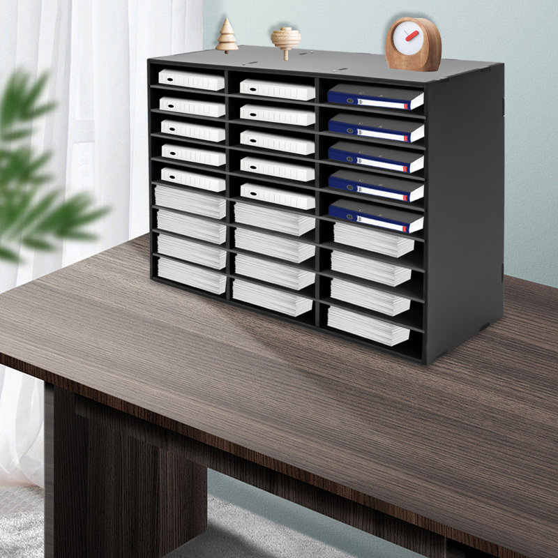 Hursel 27-grid Desktop File Organizer, Black