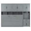Lit escamotable simple simple avec placard, tiroirs et bureau - Multifonctionnel, gris