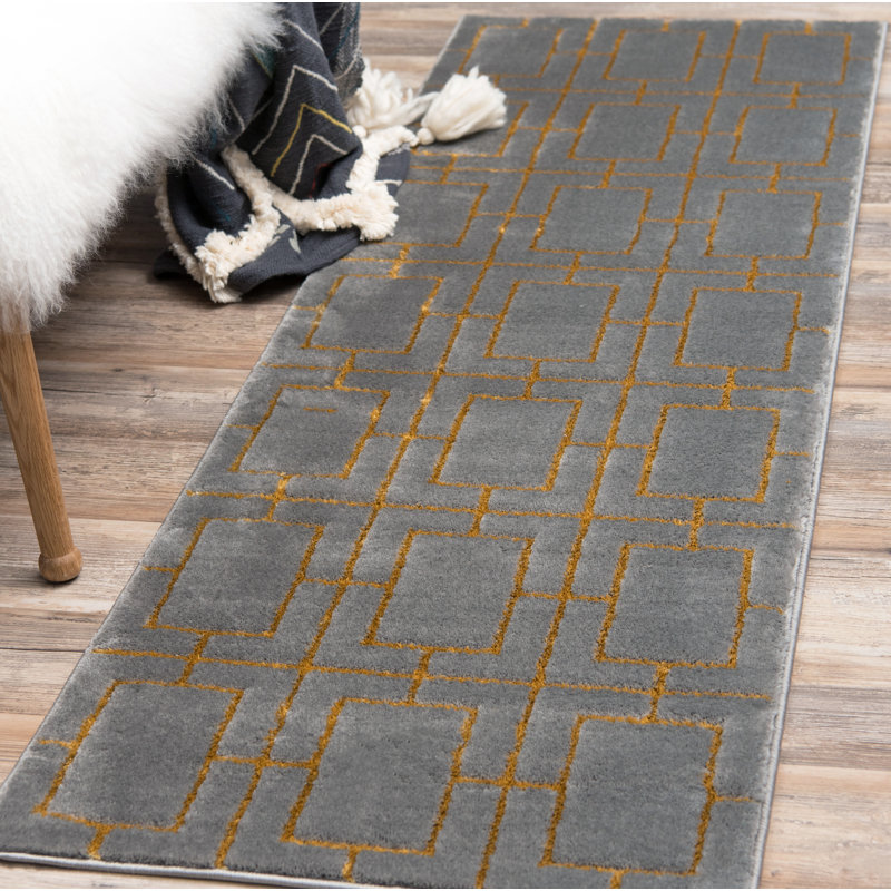 Geometric Area Rug, Runner 61 x 183cm