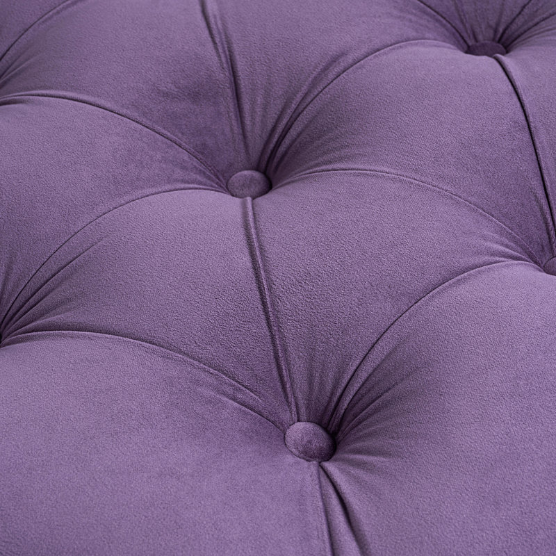 Holmquist Velvet Ottoman, Purple Velvet