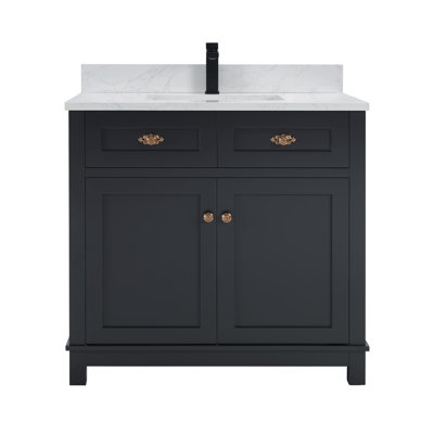 36" Solid Wood Sink Vanity With 1' Artificial Stone Top