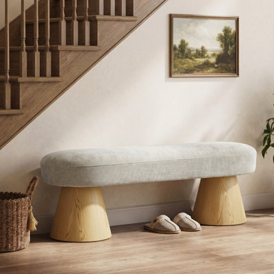 Banc de salle à manger pour la salle à manger, repose-pieds en chenille de la chambre à coucher pour l'entrée du salon, avoine, capacité de poids de 300 lb