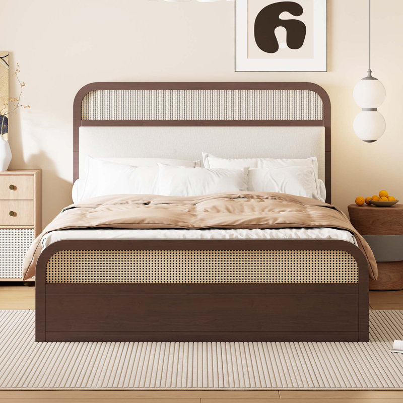 Grand lit plateforme en bois avec lit gigogne et 2 tiroirs
