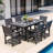 7-Piece HDPE Plastic Patio Outdoor Dining Set with Arm Chairs-427538561