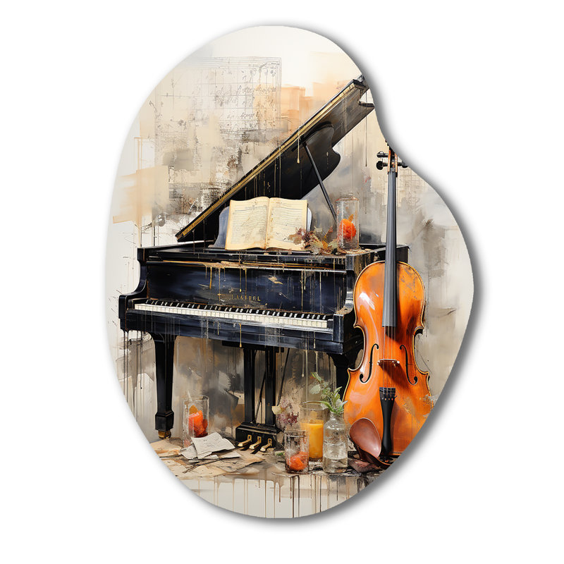 Oakhaven - musique en forme de poire, art mural en métal asymétrique, H 30 po x l 22 po