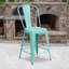 Commercial Grade Distressed Metal Indoor-Outdoor Counter Height Stool with Back-1728823598-1728823570