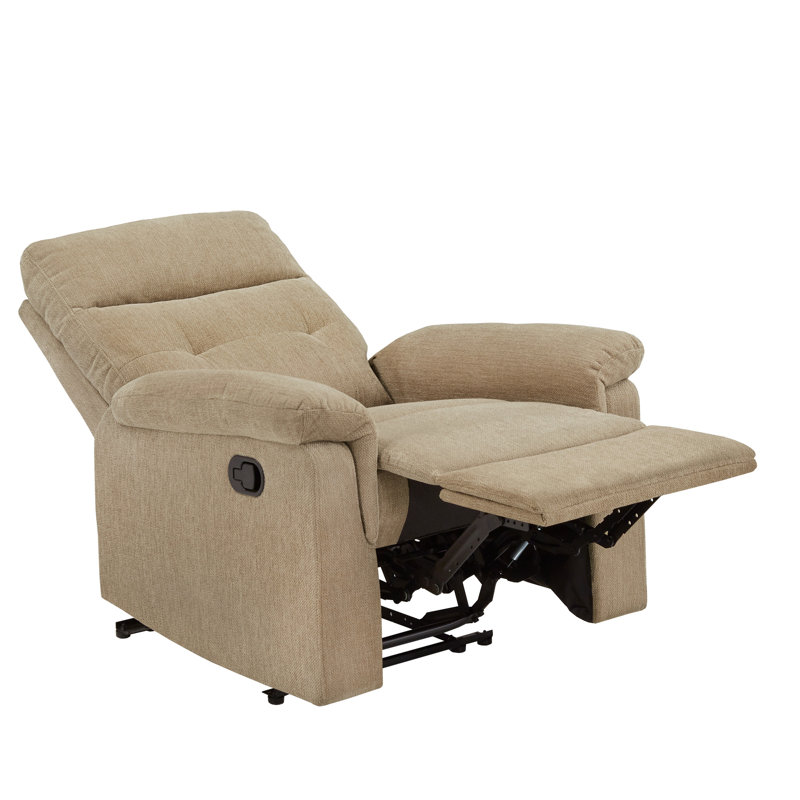 Bassanio Chenille Fabric Manual Recliner - Tan, Tan