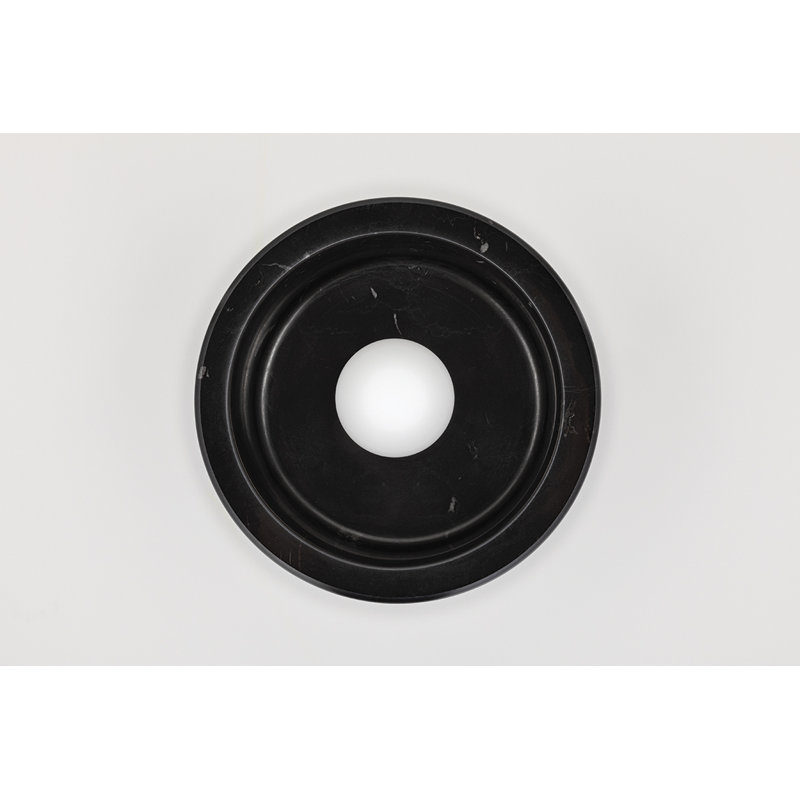 Loris 1 Light Flush Mount/Wall Sconce - Polished Nickel Finish, Black Marble