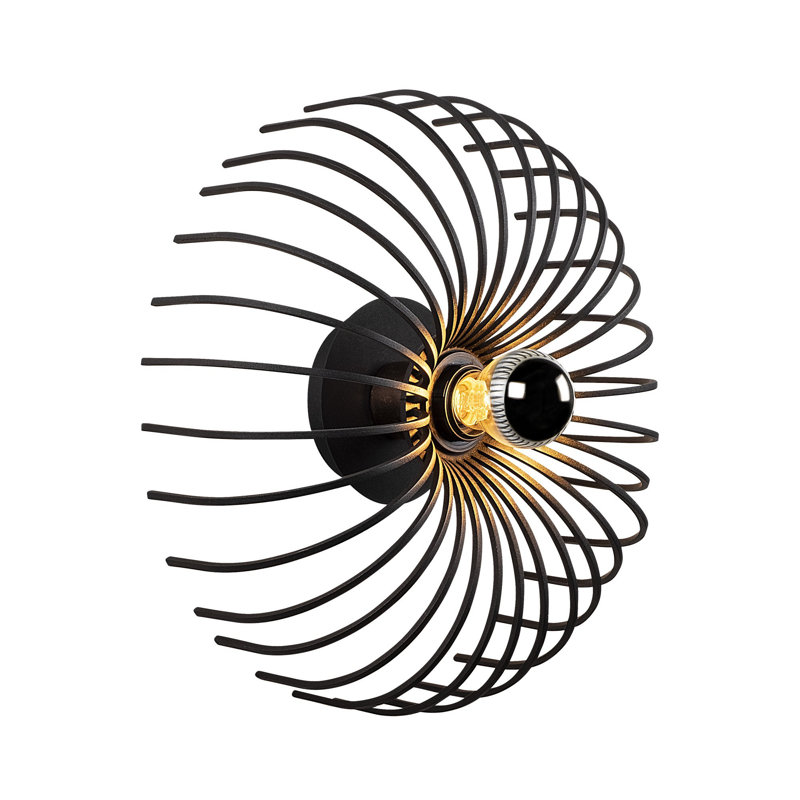 Applique murale encastrée à intensité variable à 1 lumière Ayaana, H 14,17 po x l 4,72 po x P 4,72 po, Noir