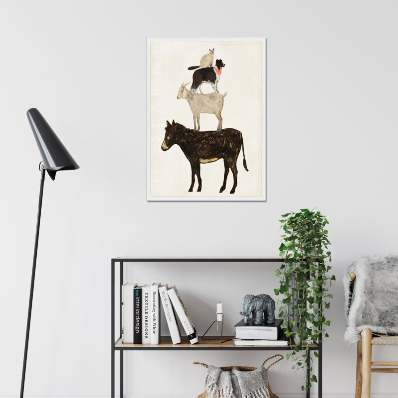 Barnyard Buds VI by Victoria Borges - Painting, 50cm H x 34cm W, White Framed Paper Print