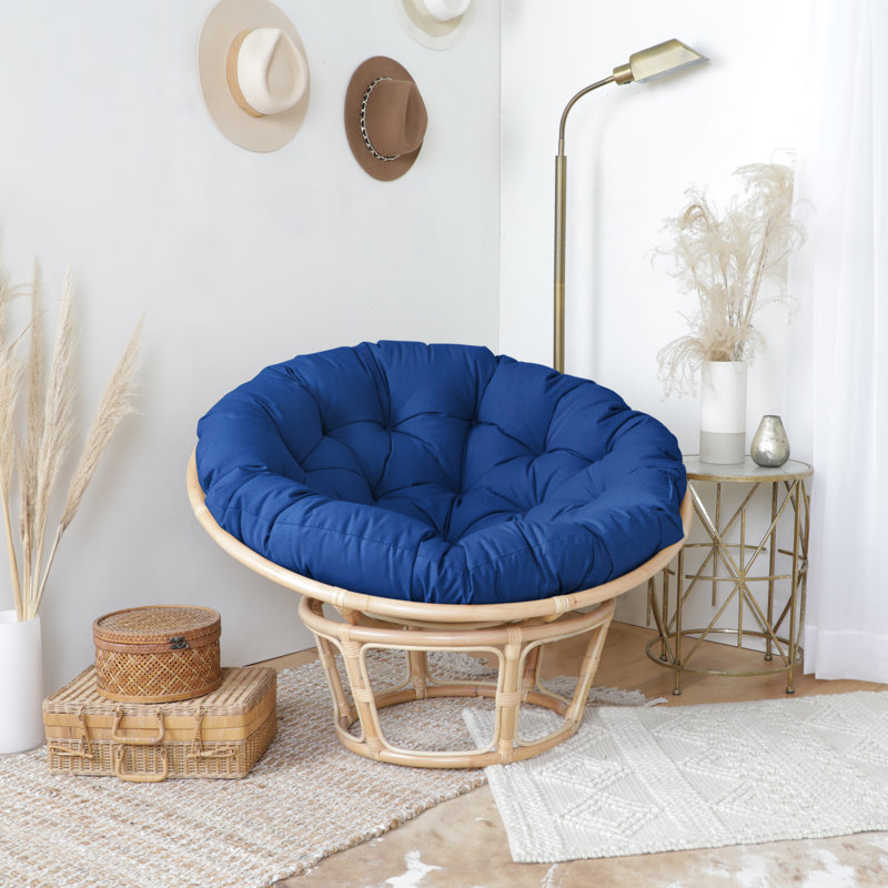 Coussin intérieur / extérieur Sunbrella Papasan, Bleu, L 48 po x P 48 po, Polyester