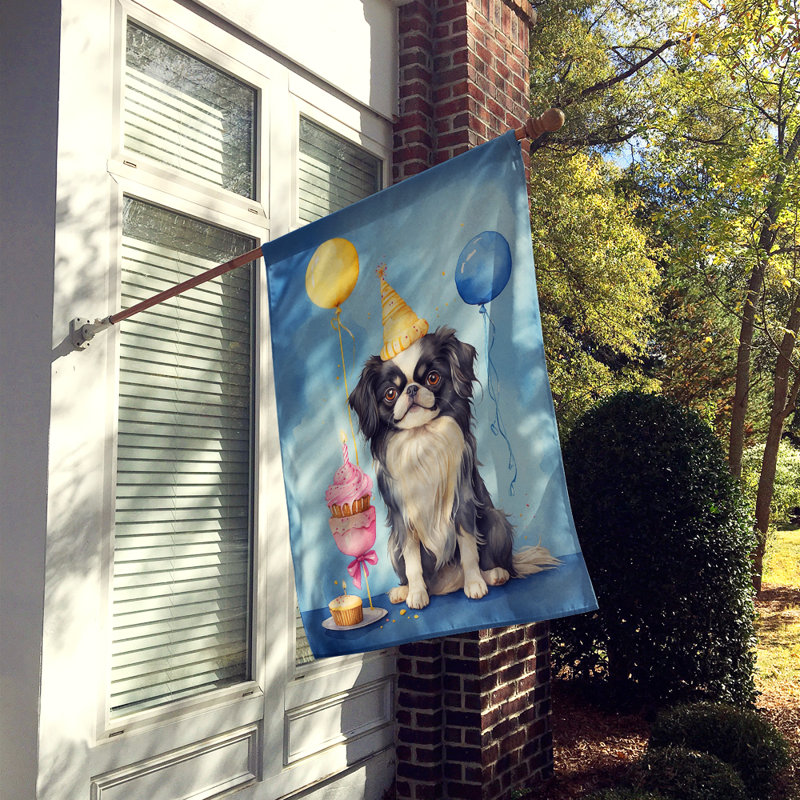 Drapeau «Happy Birthday House», Épagneul japonais