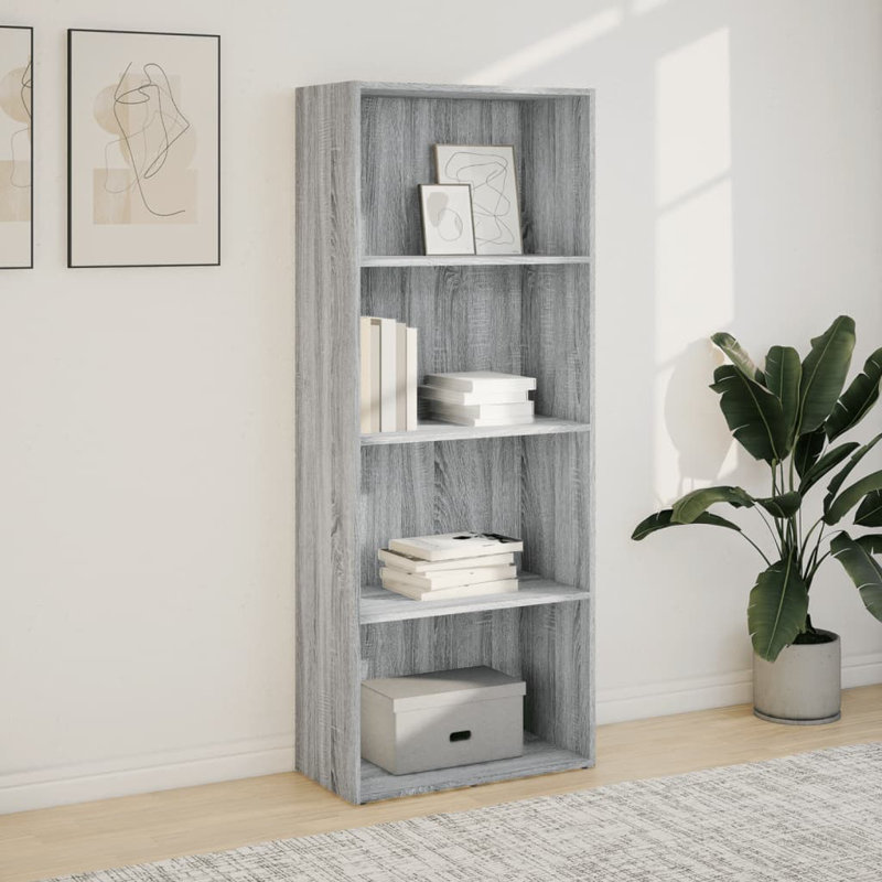 Analuisa Bookcase, Grey Sonoma, (3 Shelves) 152cm H x 60cm W x 30cm D