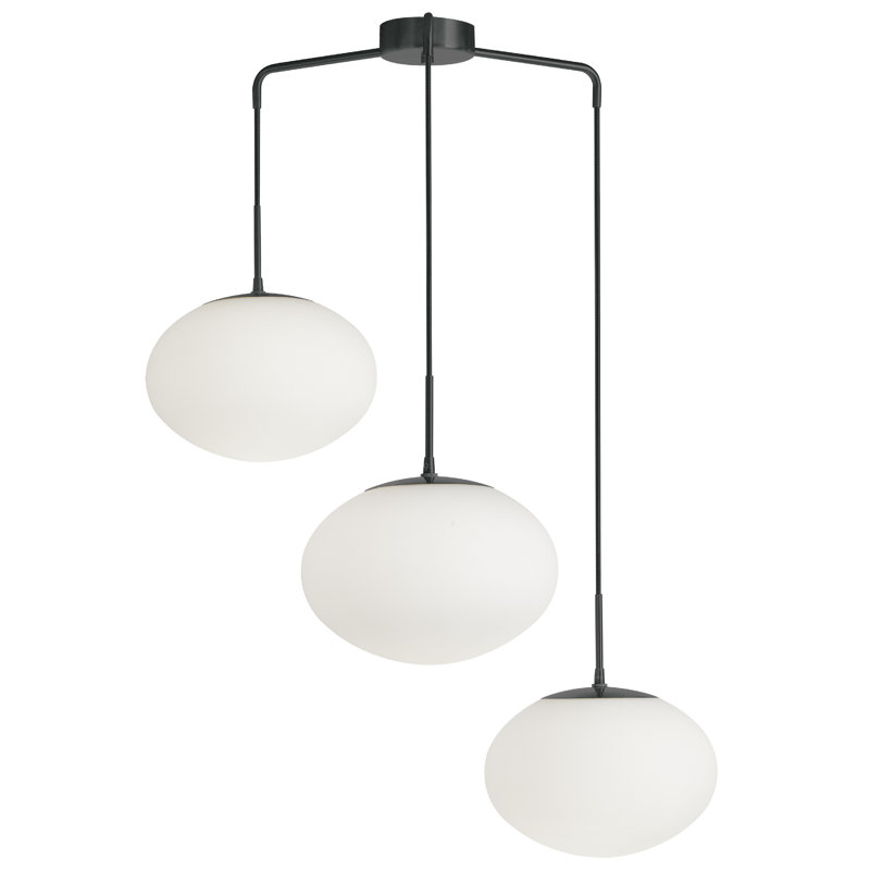 Luminaire suspendu 3 lumières Tavion, Noir mat