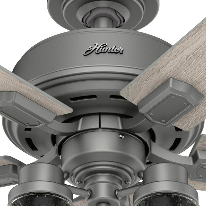 44" Matte Silver Hartland Ceiling Fan with LED Light and Remote