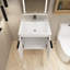 Meuble-lavabo simple 24 po avec plateau en céramique Earnestene