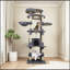 Tour pour arbre à chat 78,8 po gris foncé avec base large, grand condo et plusieurs poteaux à griffer en sisal pour le divertissement félin et le confort
