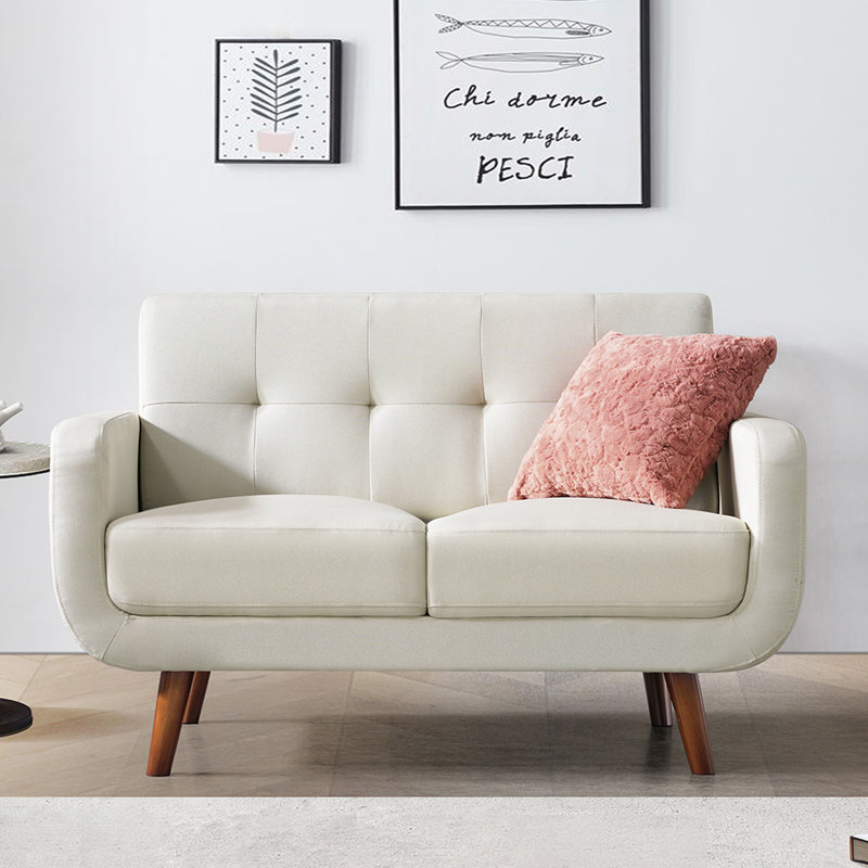 Pollard Upholstered 51'' Loveseat, Beige 100% Polyester