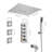 16" Flush Mounted 4-Function Thermostatic Luxury Complete Shower System with LED and Bluetooth Music-105831518