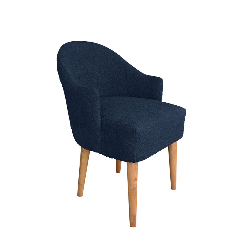 50 cm H Slat Back Armchair, Navy Blue