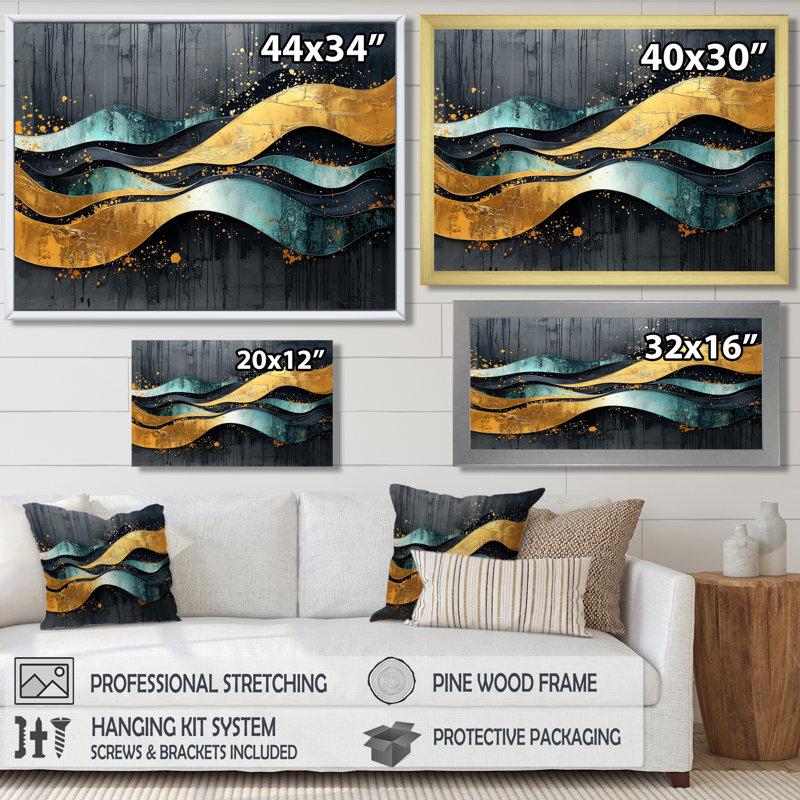 Abstrait transitionnel temporal abstrait III - art mural transitionnel, H 28 po x l 60 po, Cadre flottant, Argent argent