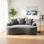 Canapé incurvé de 163 cm avec coussins à ressorts ensachés, velours côtelé gris, 3 coussins décoratifs, compact pour les petites pièces, aucun assemblage requis, velours côtelé, option d'assise compacte, nécessaire