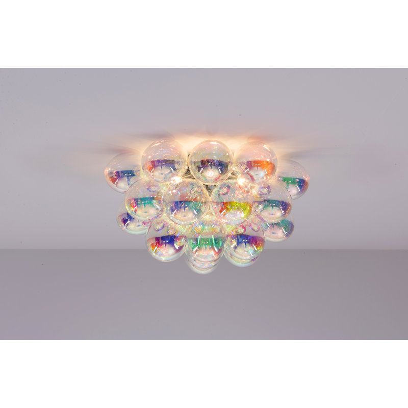 Abdurrahman Glass Semi Flush Mount, Iridescent