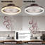 Ventilateur de plafond moderne encastré avec lumière DEL à intensité variable et télécommande, conception sans lame de 19,7 pouces