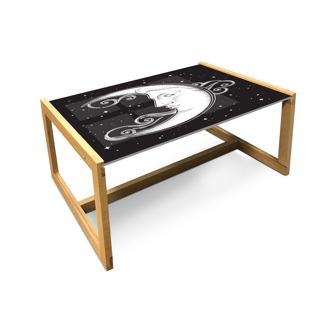 Couchtisch, Antik Style Crescent, Mond-Strahlen, Charcoal Grau und Weiß