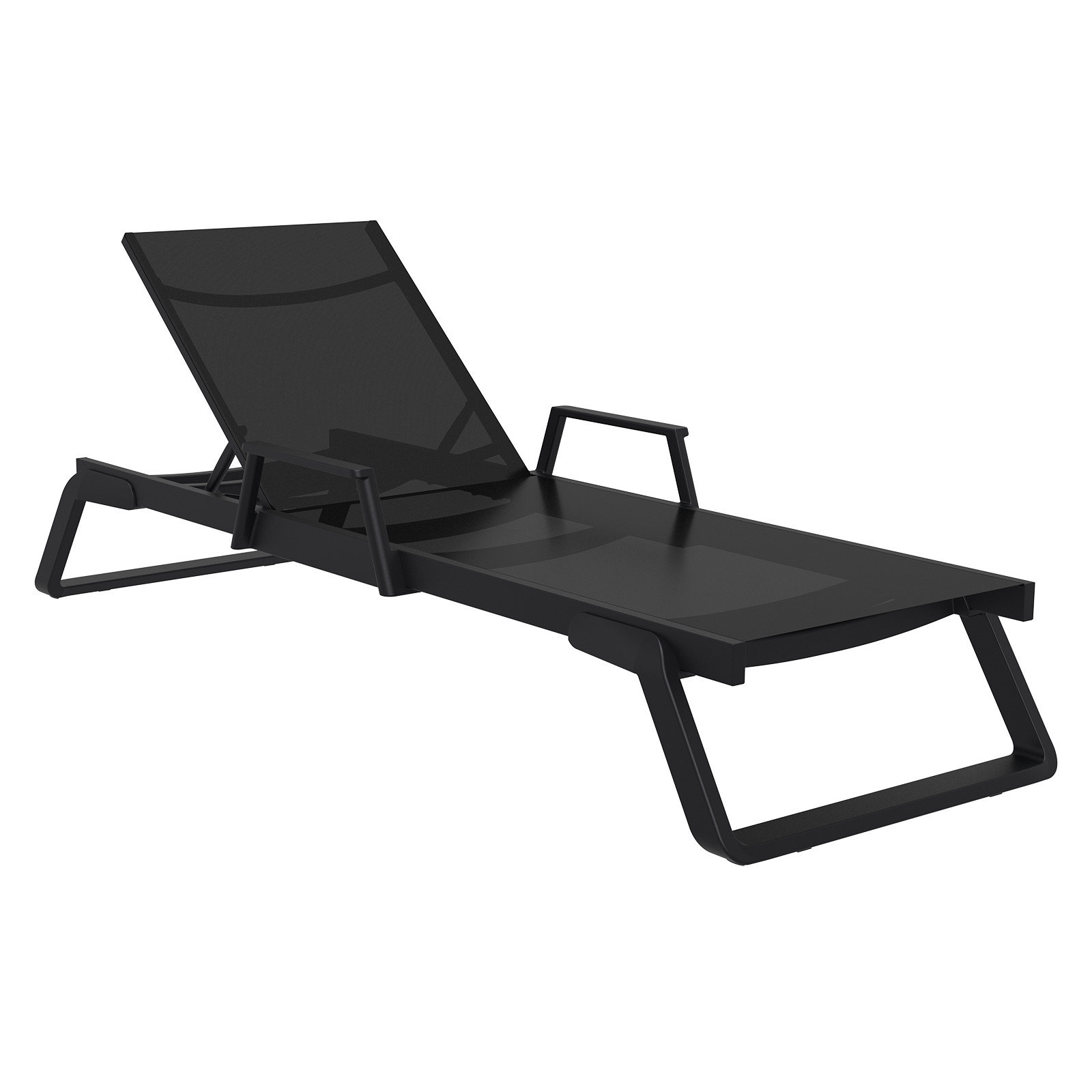 Genelda 28" Patio Chaise Lounge, Black
