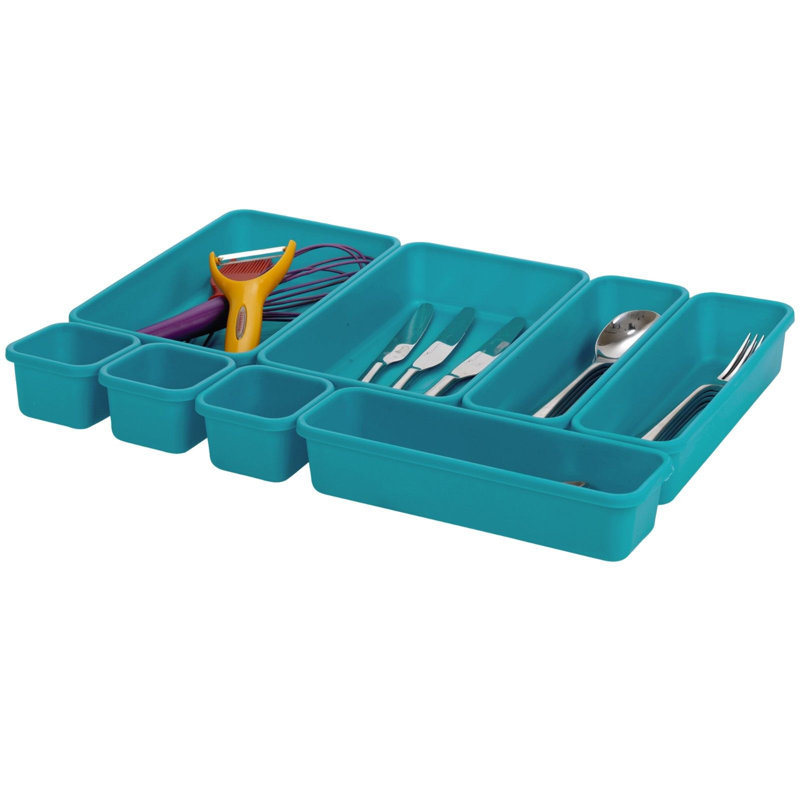 Plastic Flatware Caddy, Blue