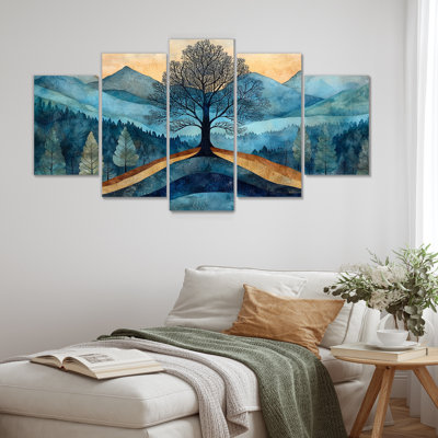 Mountain Forest Pine Tree oots III - Forest Mountains Wall Decor - Traditional Wall Art Diamond