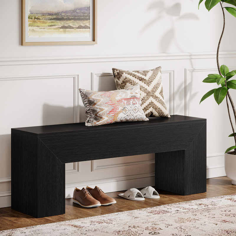 47'' Farmhouse Entryway Bench For Hallway, Black