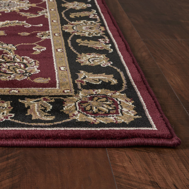 Tapis rouge / noir Austino, Rectangle 9 pi 10 po x 13 pi 2 po