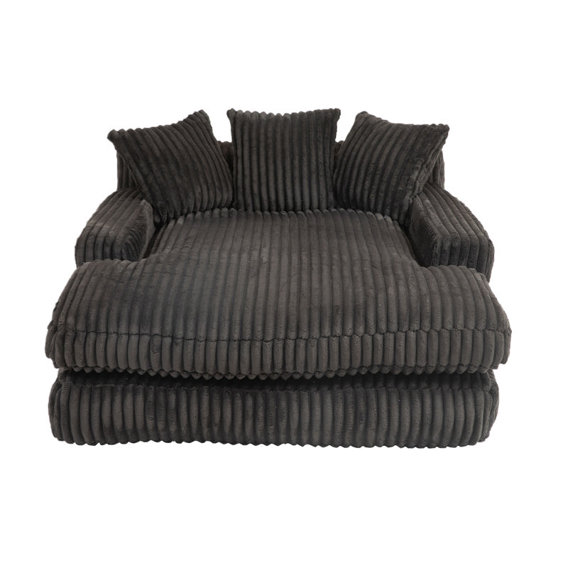 Upholstered Chaise Lounge, Black